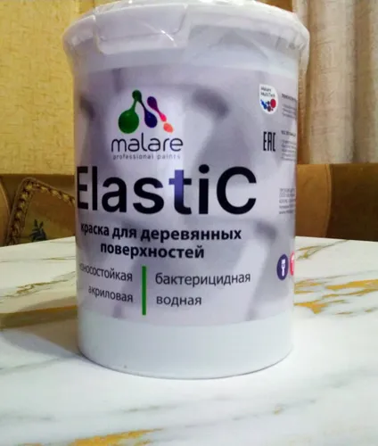 Акриловая краска для дерева Malare Elastic для наружных и внутренних работ, быстросохнущая без запаха, матовая, морской риф, 0.5 кг