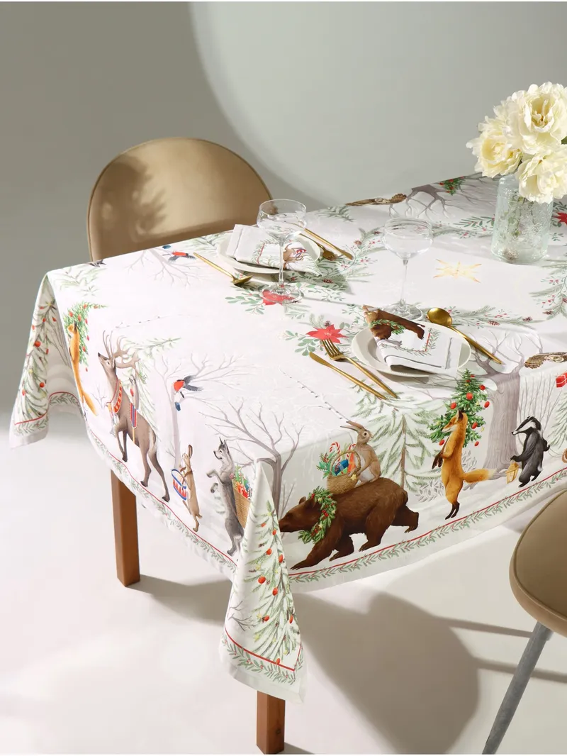 Скатерть тканевая на стол, 150х220 см, New Years treat
