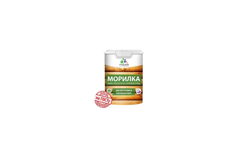 Морилка профессиональная Malare Professional для дерева, для любых деревянных поверхностей, акриловая, быстро сохнет без запаха, цвет белый, 0,9 кг