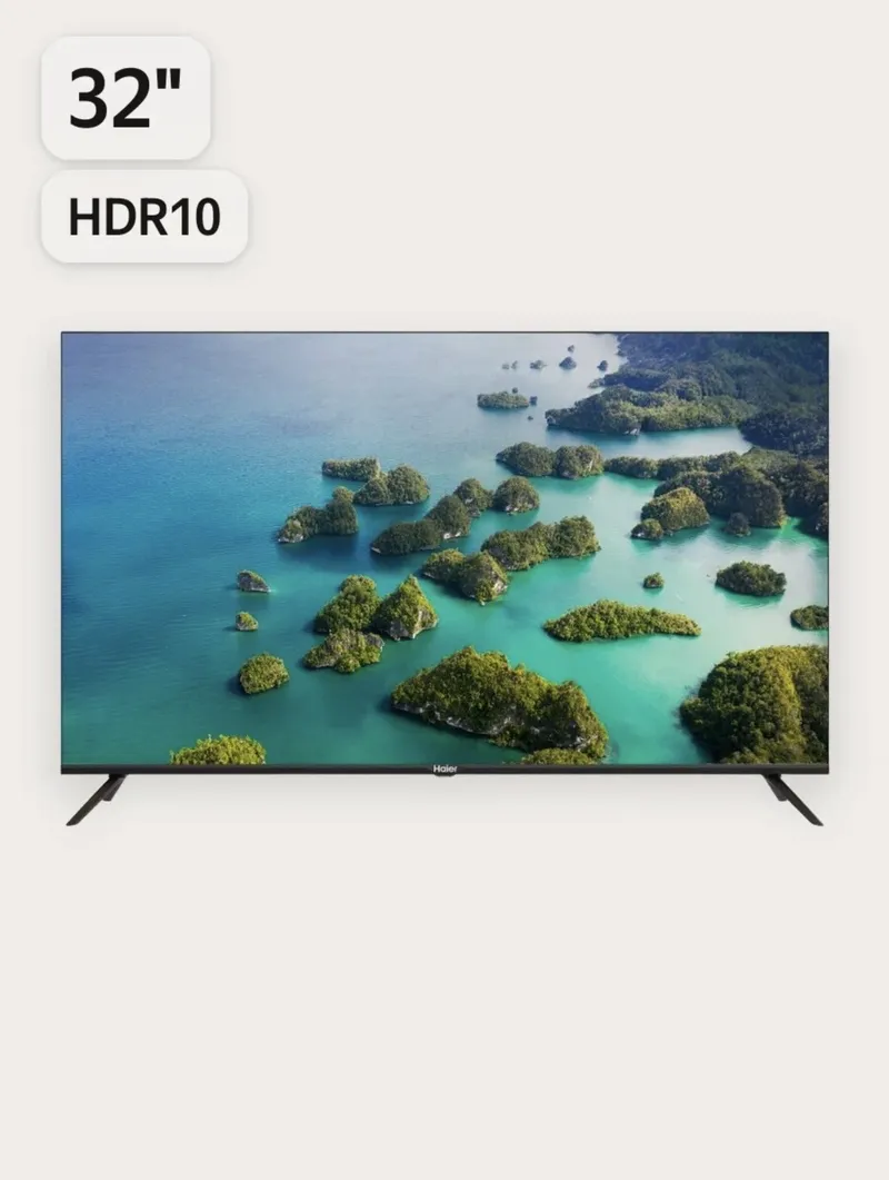HAIER › Телевизор Haier 32" LED S2, Smart TV, Android 11, Wi-Fi, Bluetooth, голосовой поиск, Full HD, черный