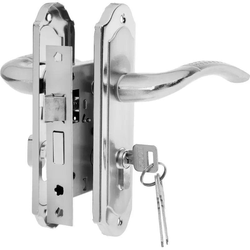Замок для двери врезной LOCKLAND, с ручкой, 3 ключа