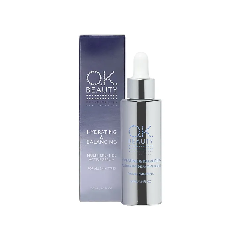 OK Beauty Сыворотка для лица, увлажняющая, обновляющая и восстанавливающая с пептидами, 30мл