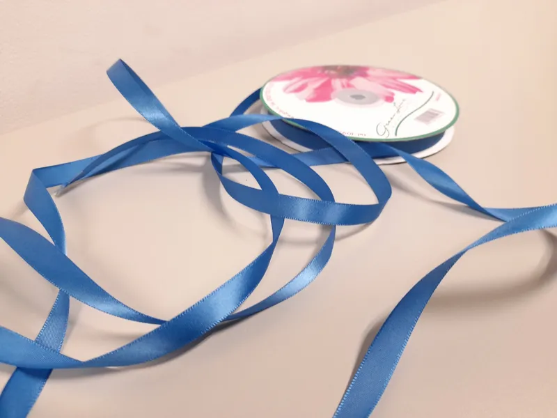 Лента атласная, лента для упаковки подарков, набор 5 шт, 20 мм, 23 м, синяя