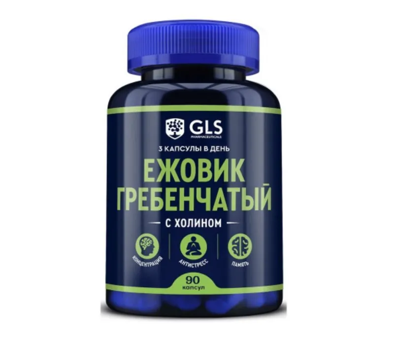 Экстракт Ежовик гребенчатый 1500мг (Lion's Mane) + Холин, витамины / бад для нервной системы, сна и энергии, 90 капсул