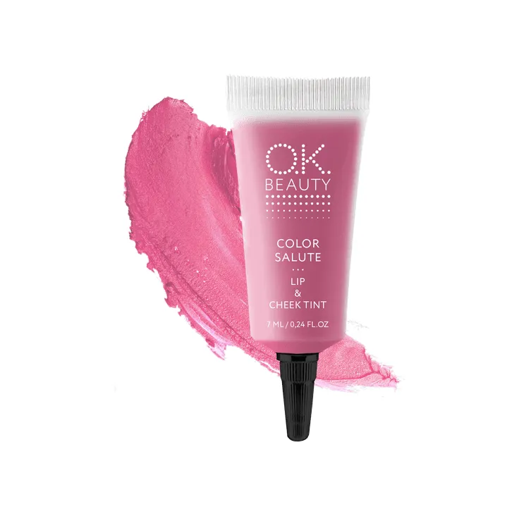 OK Beauty тинт для губ (помада) и щёк, румяна для лица кремовые и тени (для век), жидкие пигменты тон Nectarine