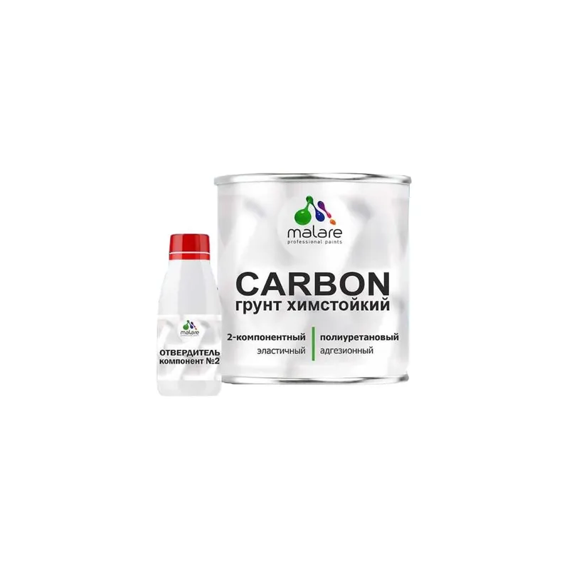 2К Полиуретановый грунт Malare CARBON для пластика, двухкомпонентный адгезионный выравнивающий высокопрочный износостойкий, укрепляющий, УФ-стойкий эластичный (0.7 кг + 30 гр отвердитель)