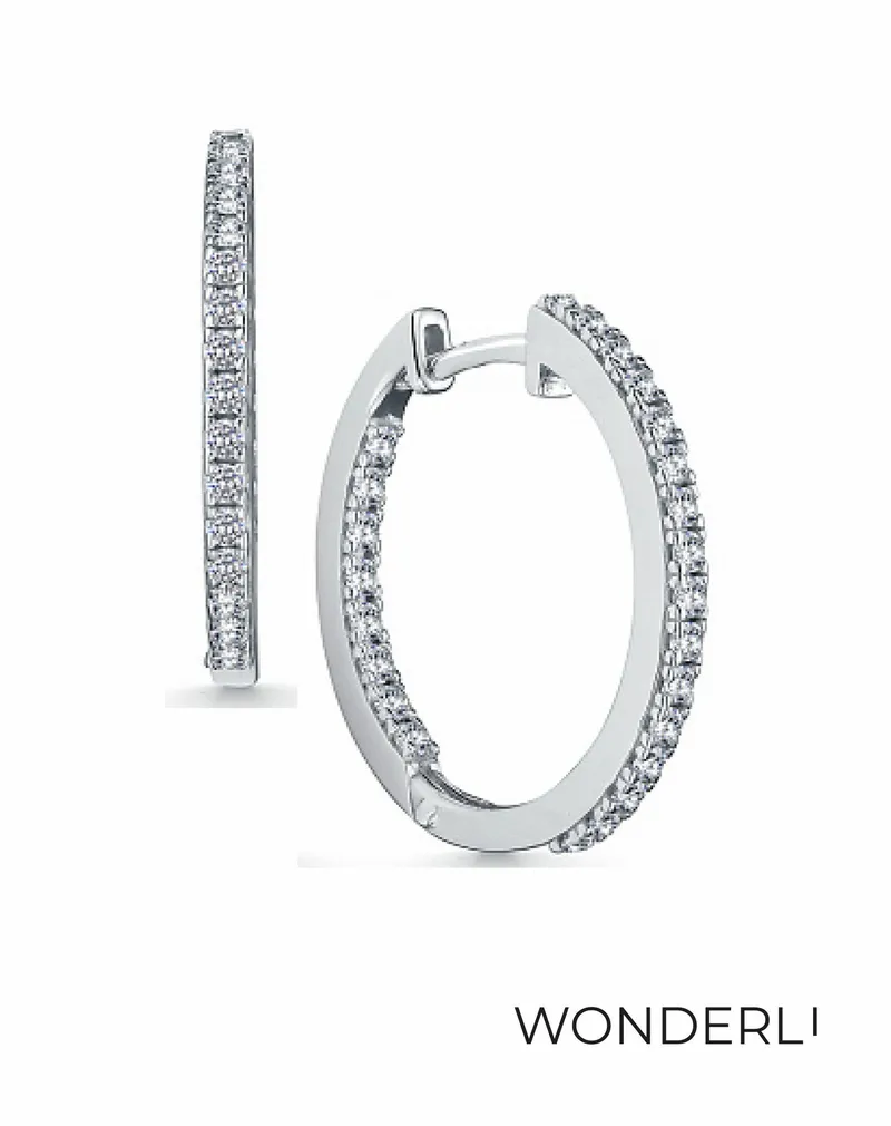 Серьги конго серебряные 925 с фианитами