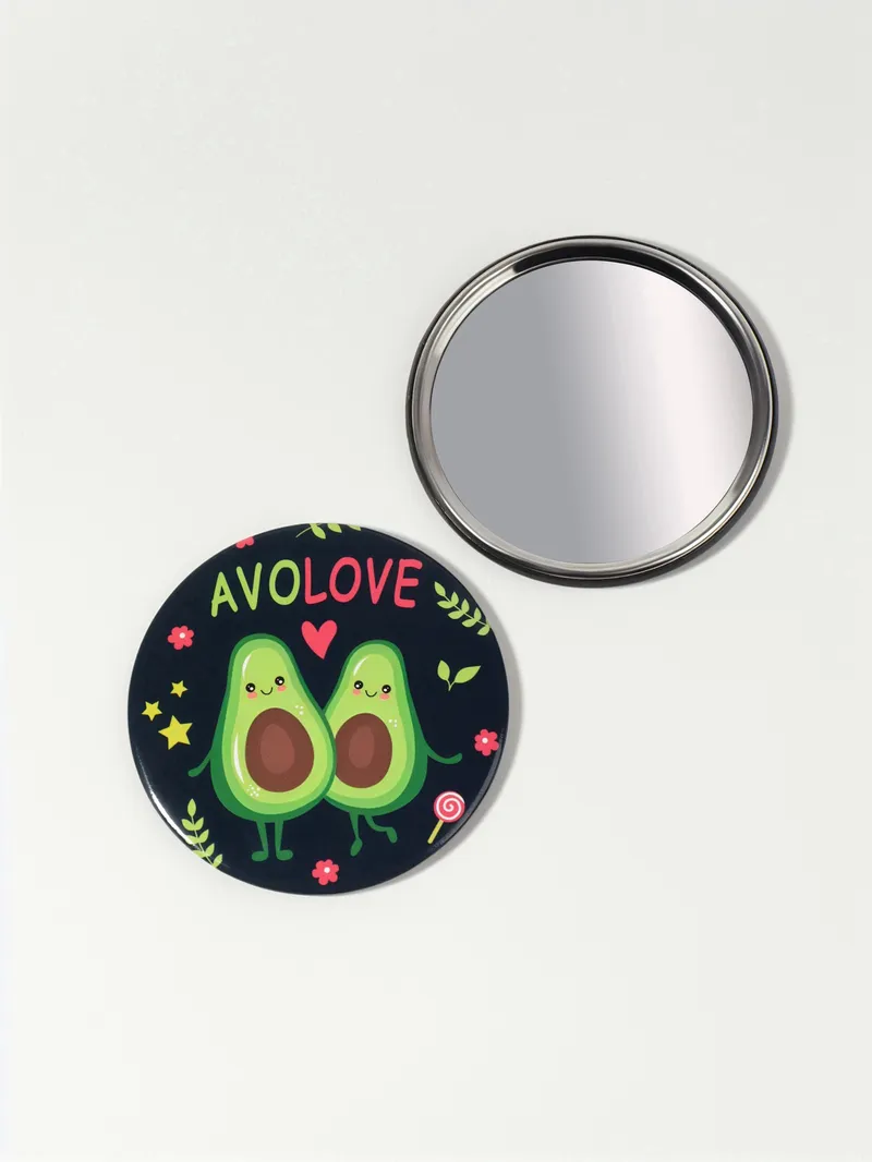 Зеркало карманное AVOLOVE, d 7 см, разноцветное